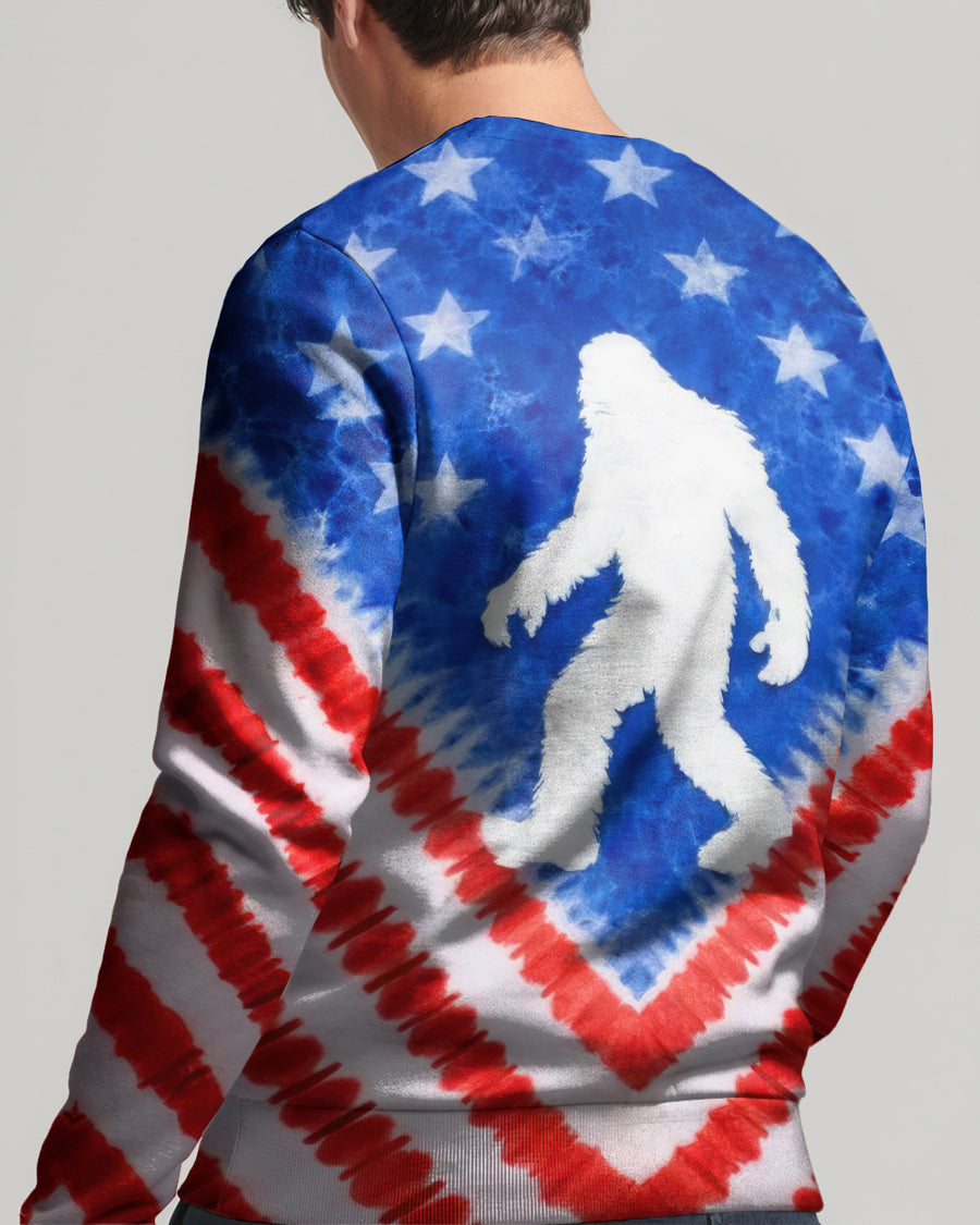 BIGFOOT FLAG RED WHITE & BLUE SWIRL ALL OVER PRINT SHIRT