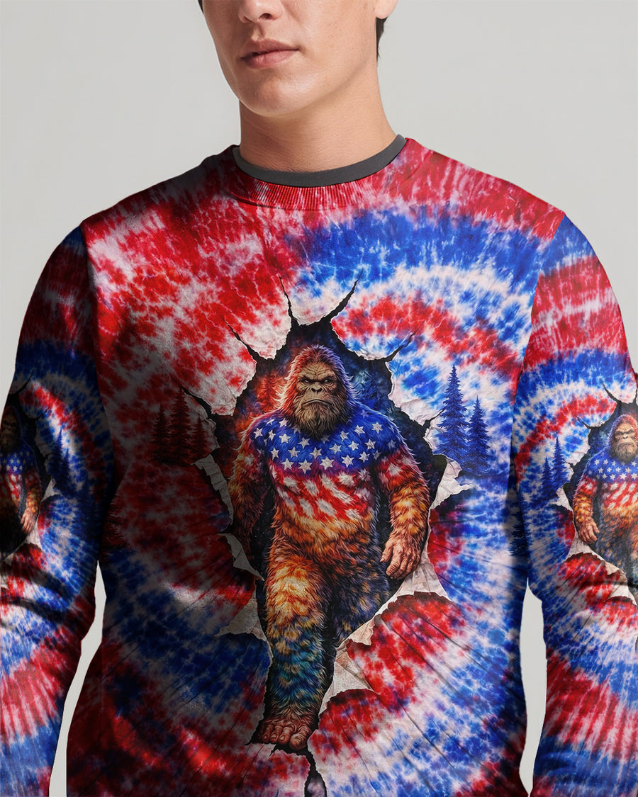 BIGFOOT RED WHITE AND BLUE SWIRL ALL OVER PRINT SHIRT