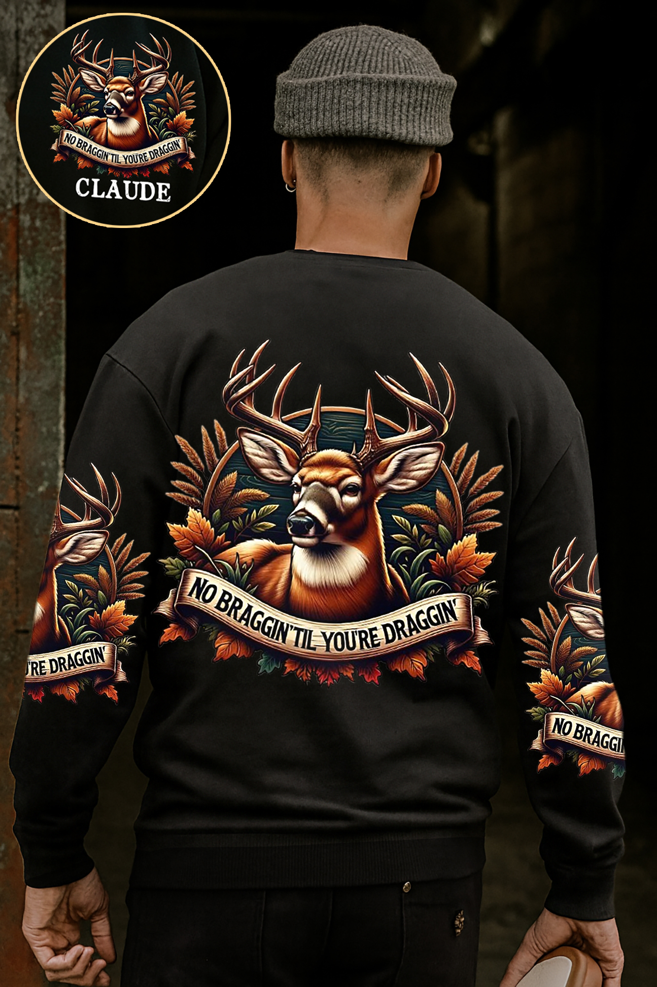 Hunt Hard, Brag Later – Personalized All Over Print Shirt