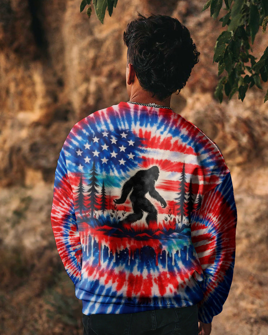 BIGFOOT FLAG RED WHITE & BLUE SWIRL ALL OVER PRINT SHIRT
