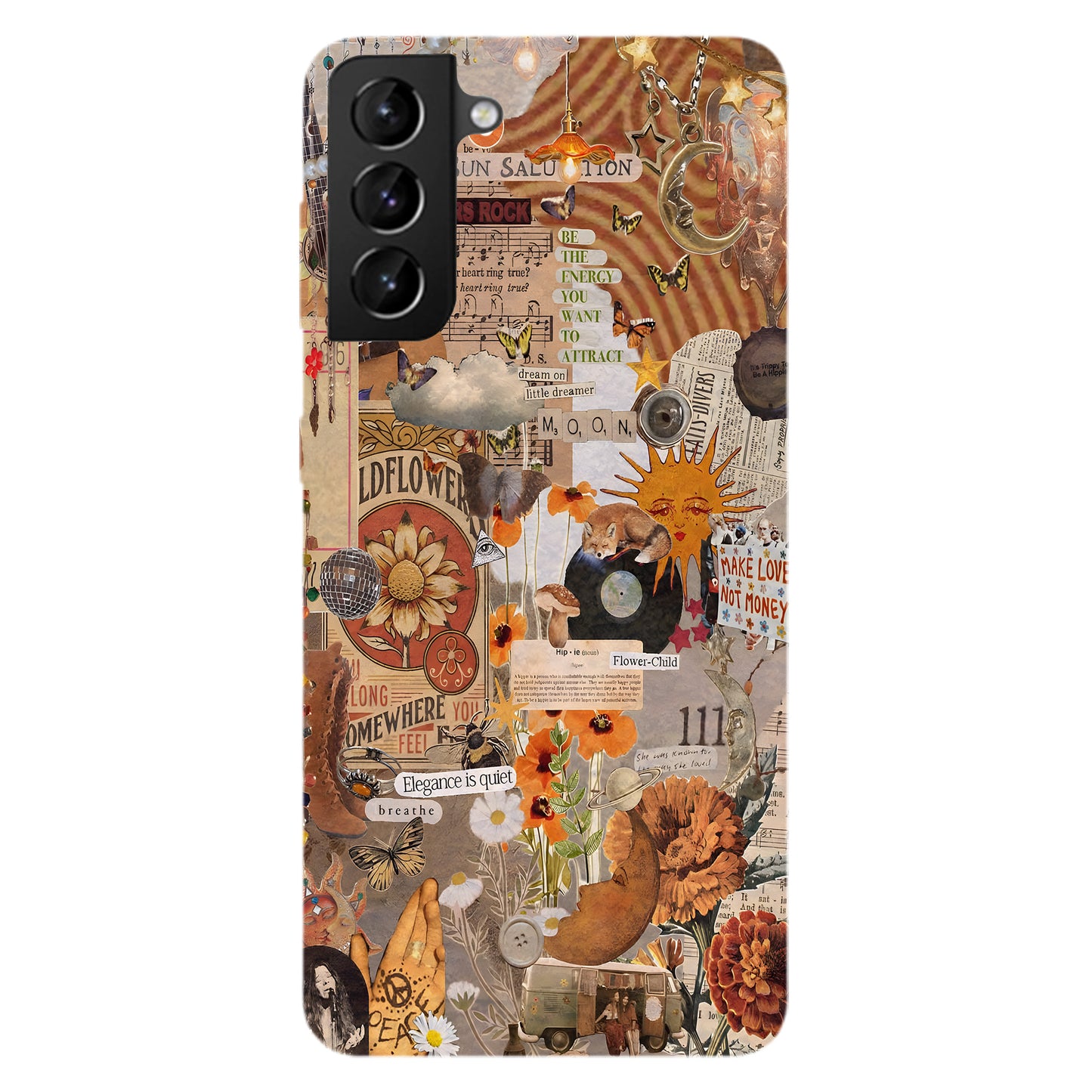 Boho Collage Phone Case – Flower Child Energy
