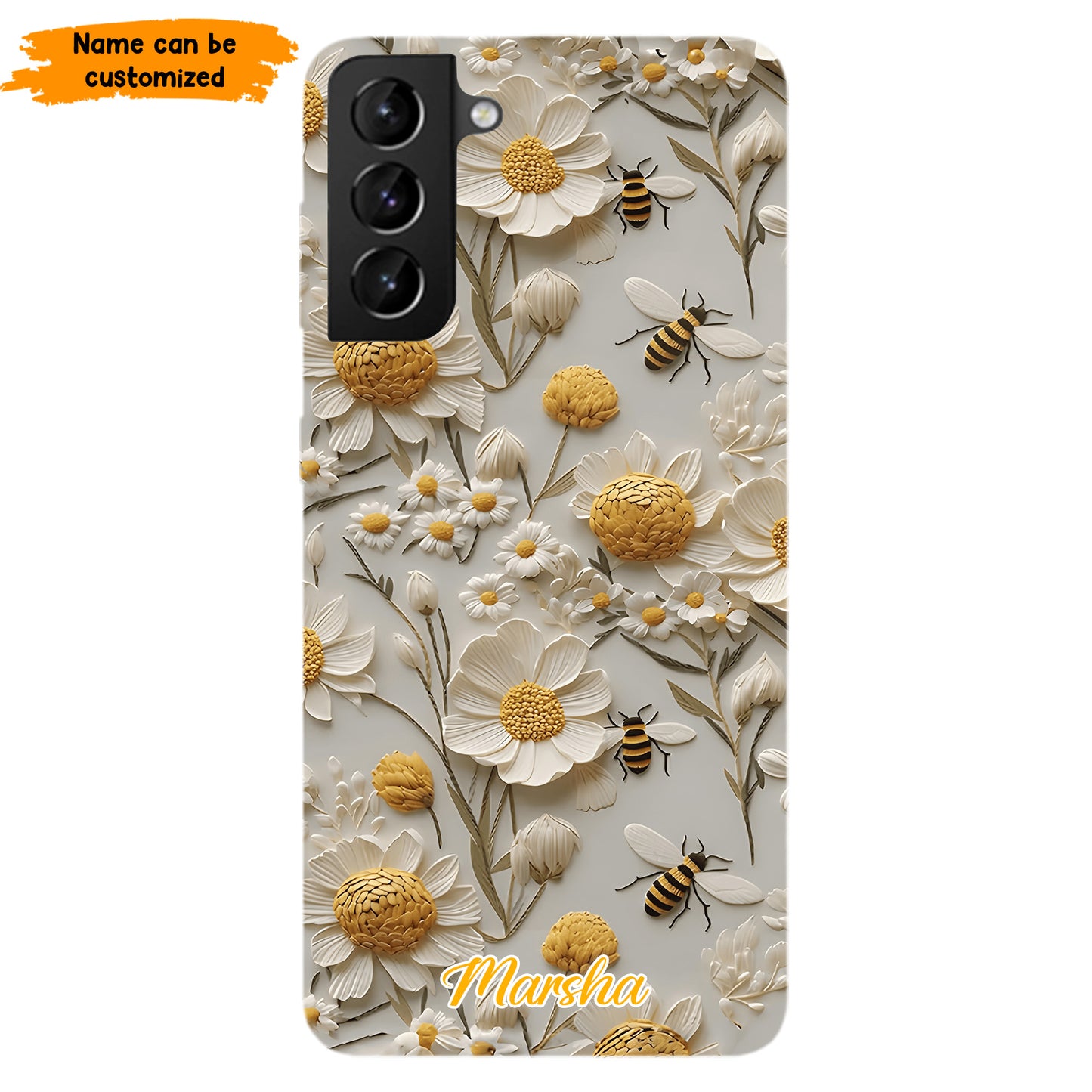 Bee Floral – Personalized Phone Case