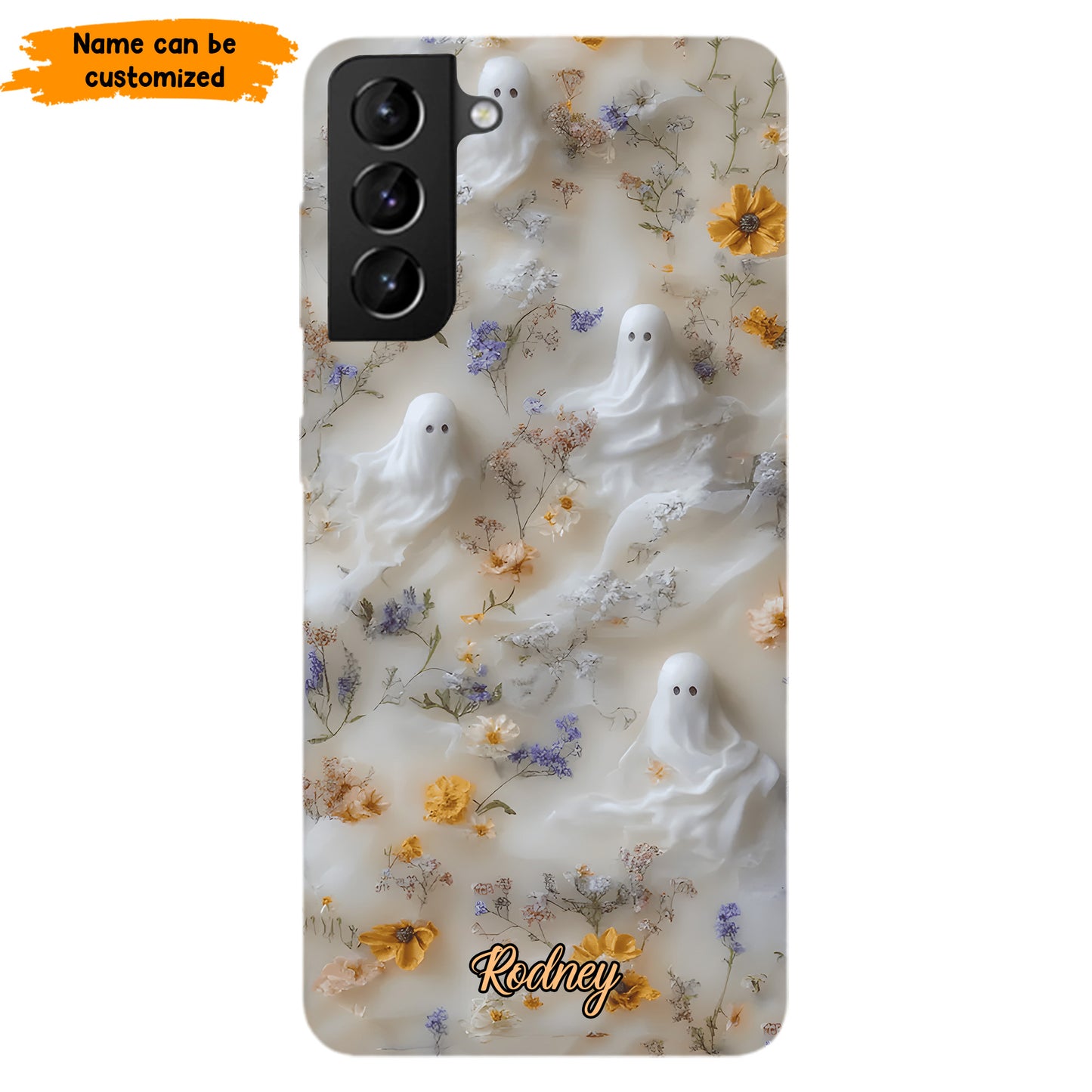 Ghost & Flowers  – Personalized Phone Case