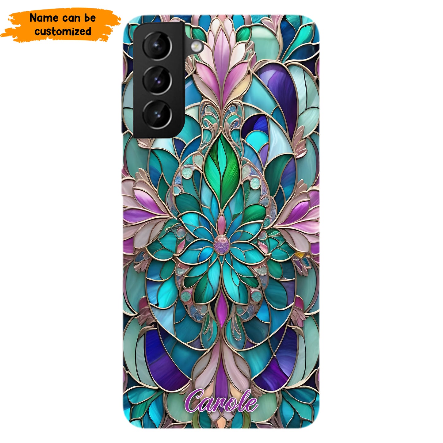Personalized Stained Glass Mandala Phone Case