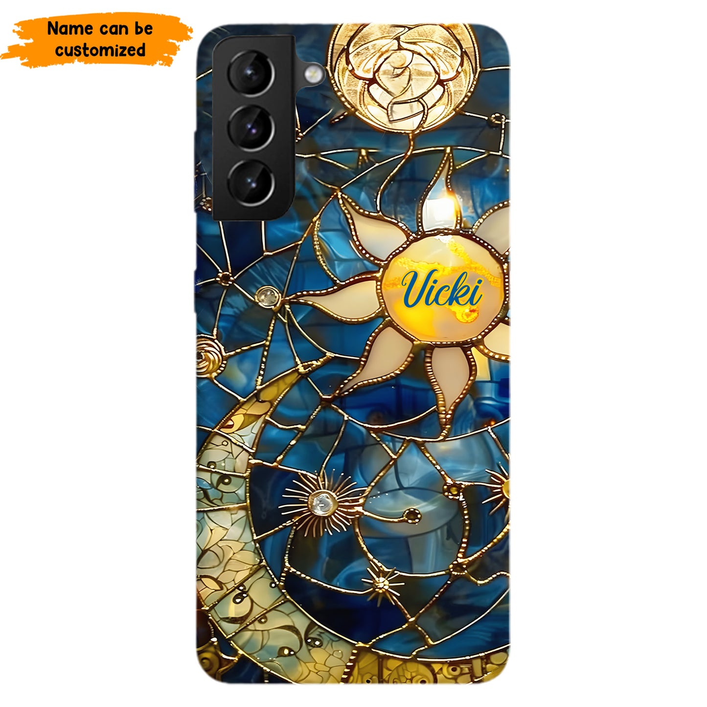 Personalized Celestial Dreams Phone Case – Stained Glass Style