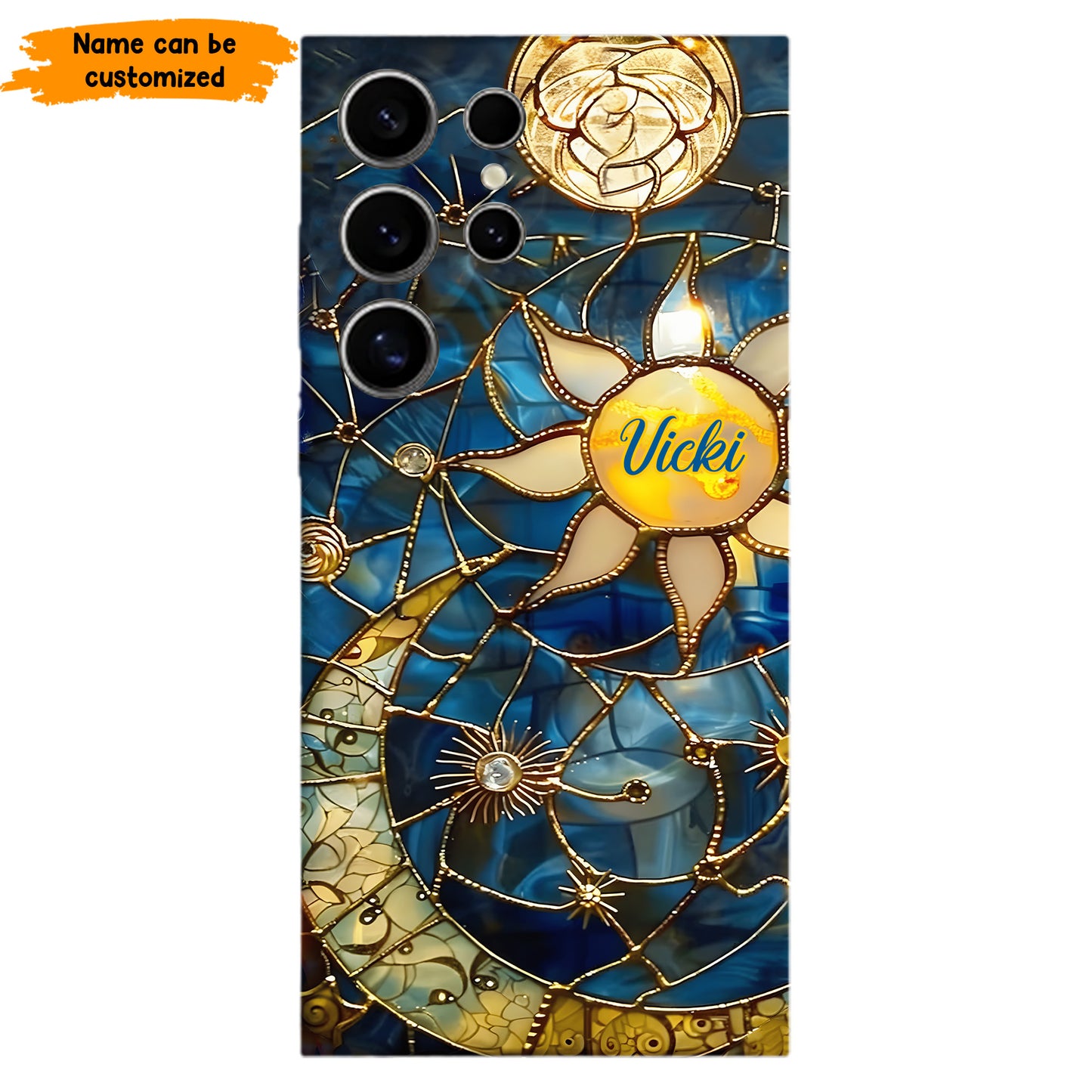 Personalized Celestial Dreams Phone Case – Stained Glass Style
