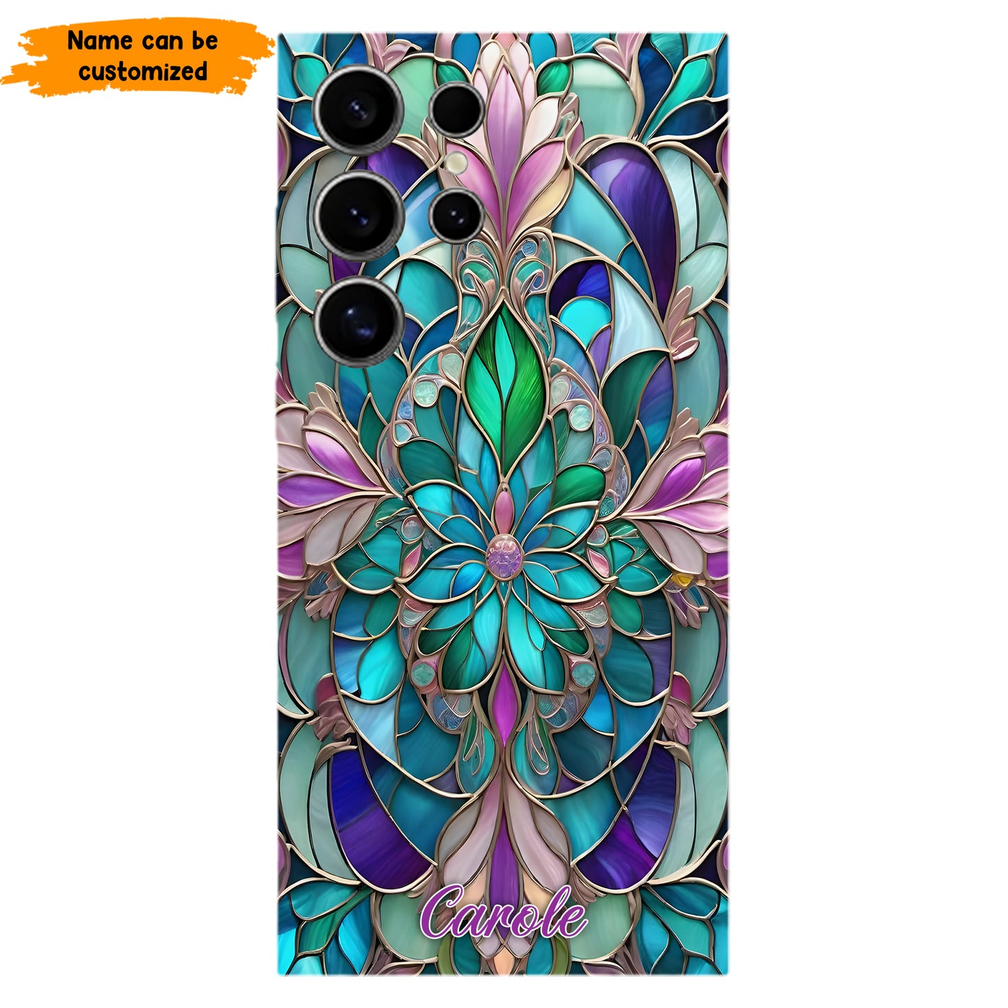 Personalized Stained Glass Mandala Phone Case