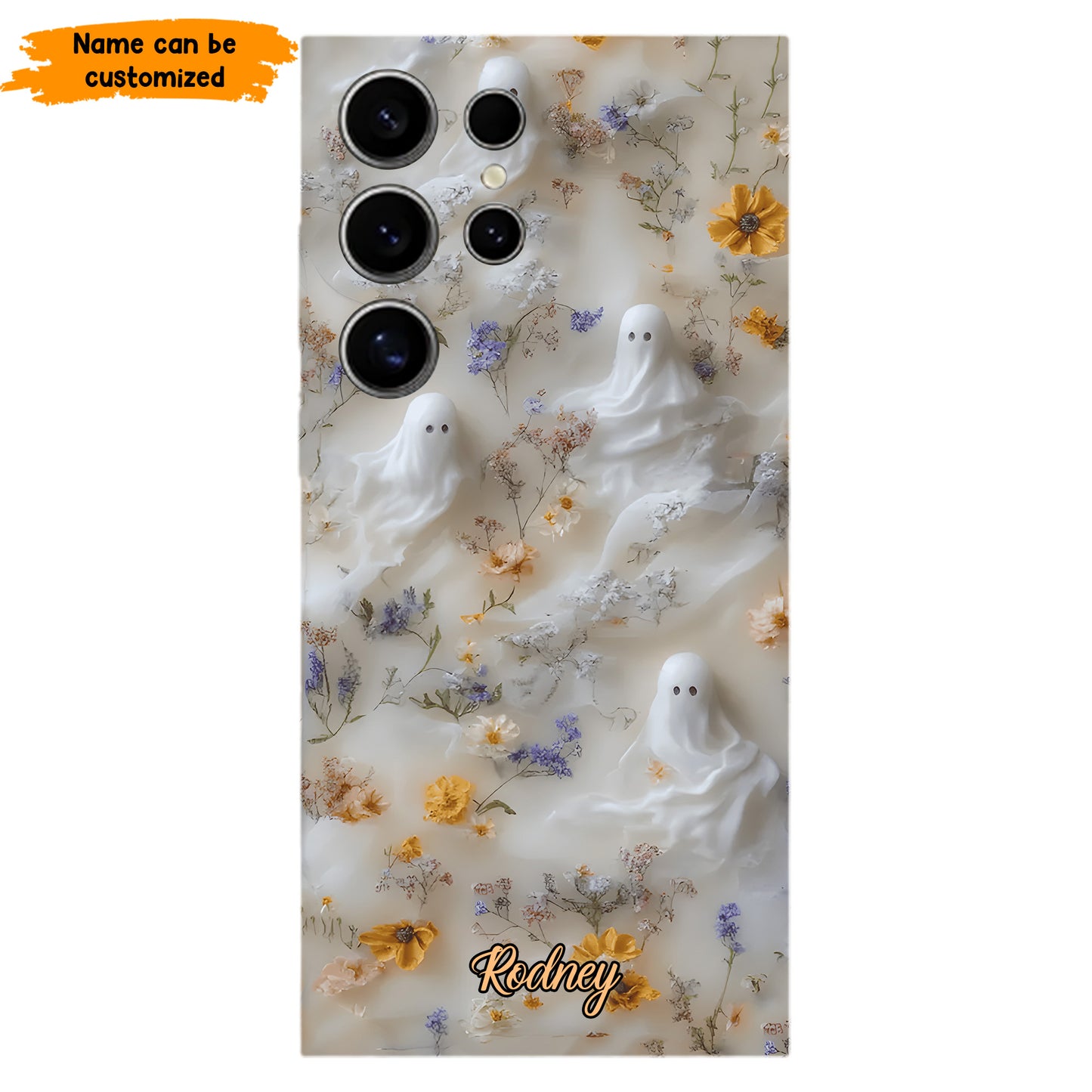 Ghost & Flowers  – Personalized Phone Case