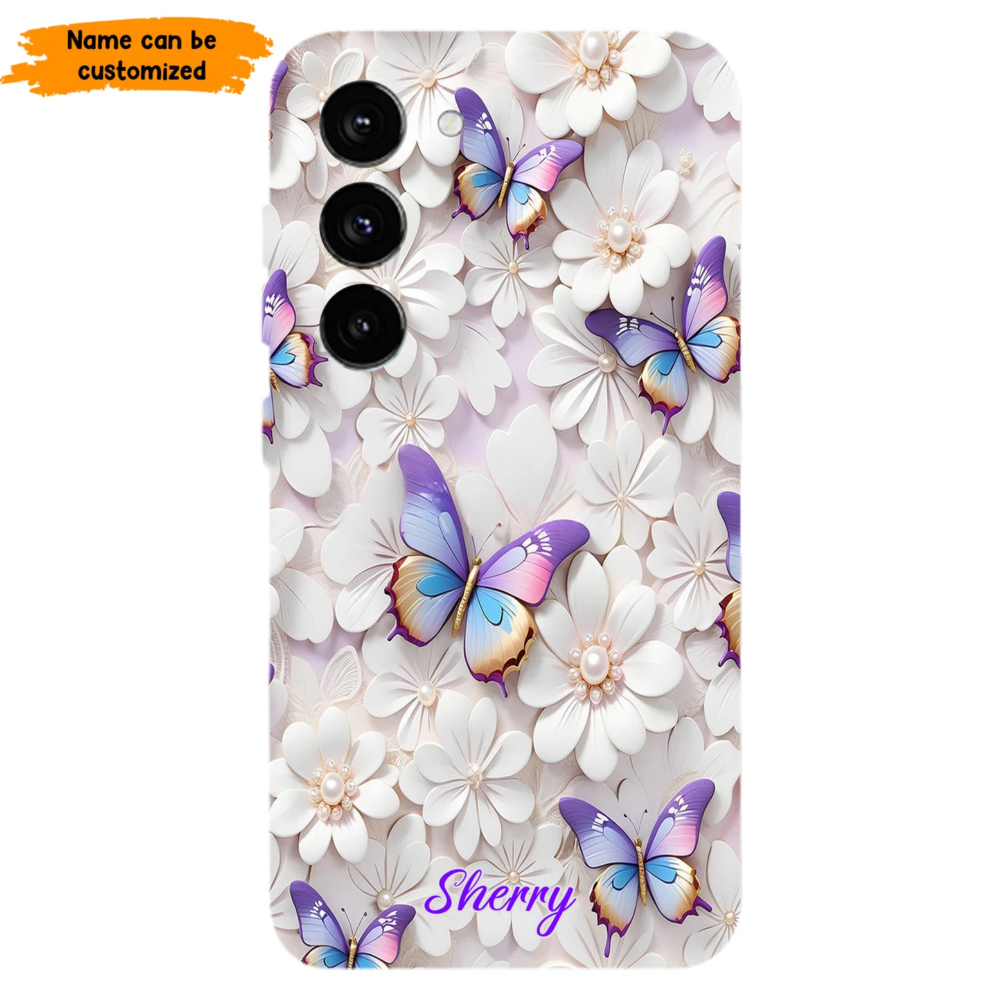 Personalized Beautiful Floral Butterfly Phone Case