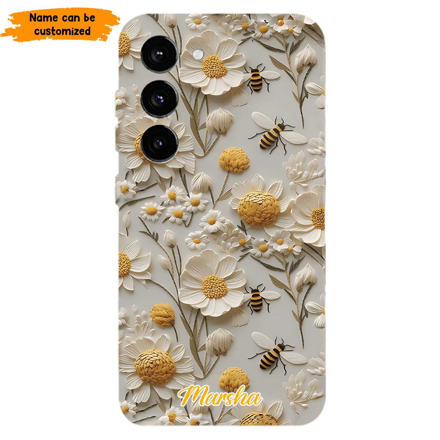 Bee Floral – Personalized Phone Case