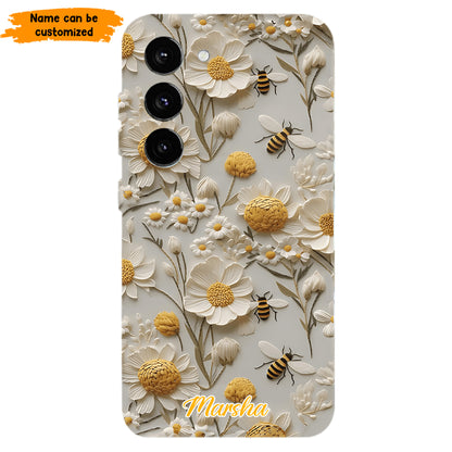 Bee Floral – Personalized Phone Case