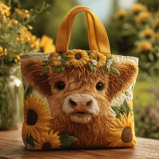 Cute Highland Cow - Personalized Highland Cow Tote Bag
