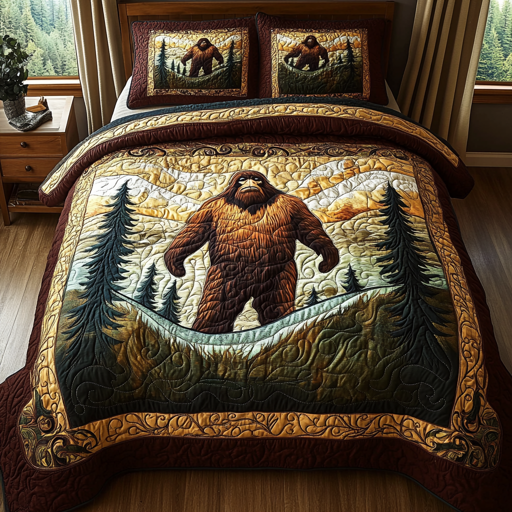 Sasquatch Adventures Quilted Bedding Set