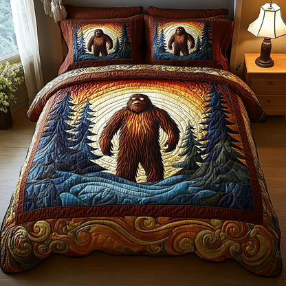 Sasquatch Tracks Quilted Bedding Set