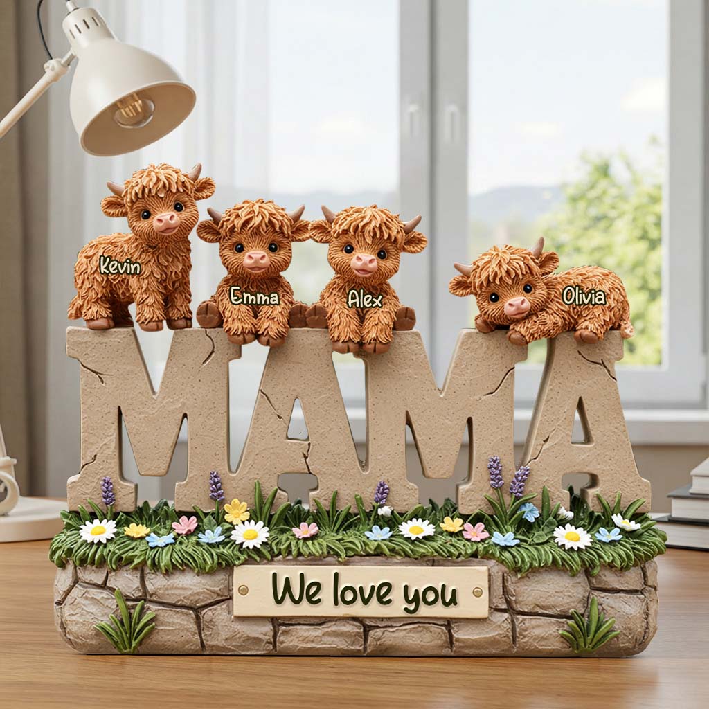 Cute Baby Highland Cow - Personalized Cow Custom Shaped Acrylic Plaque