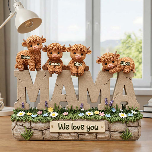 Cute Baby Highland Cow - Personalized Cow Custom Shaped Acrylic Plaque