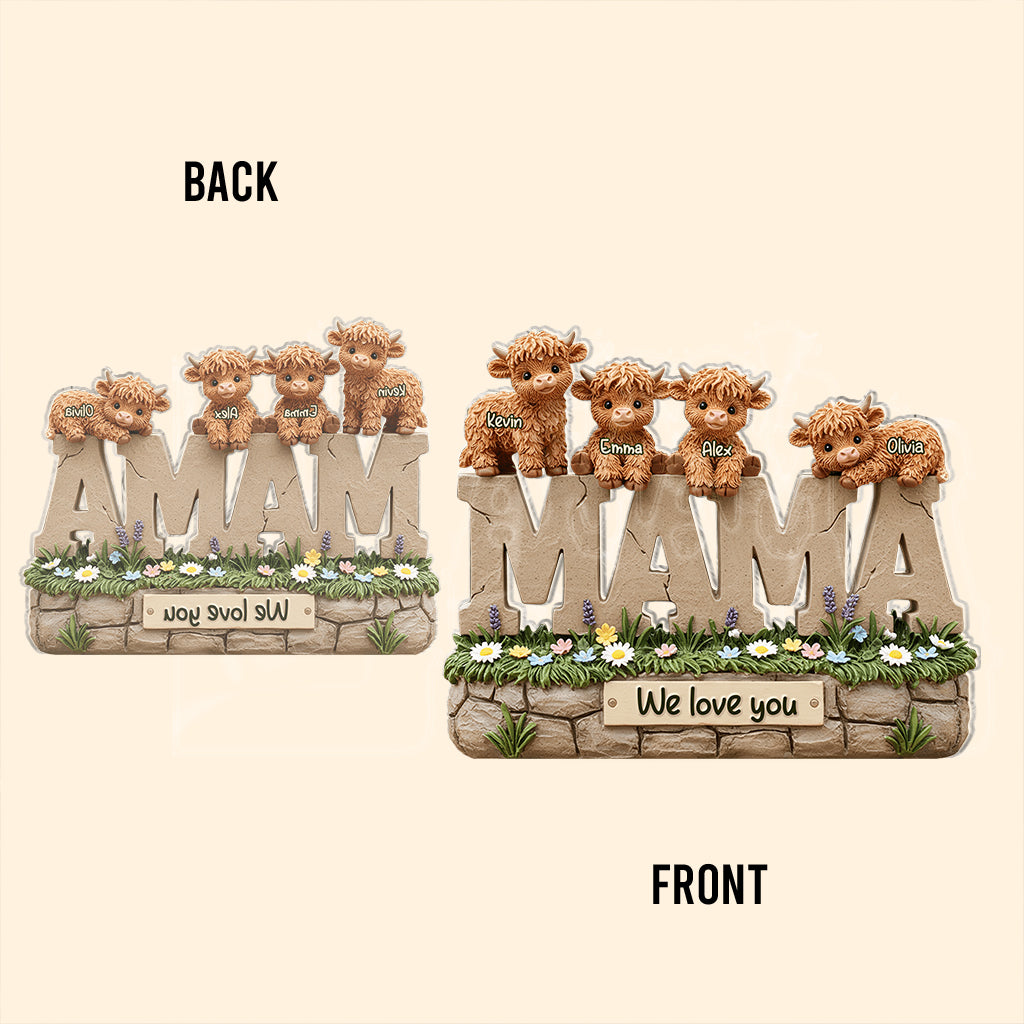 Cute Baby Highland Cow - Personalized Cow Custom Shaped Acrylic Plaque