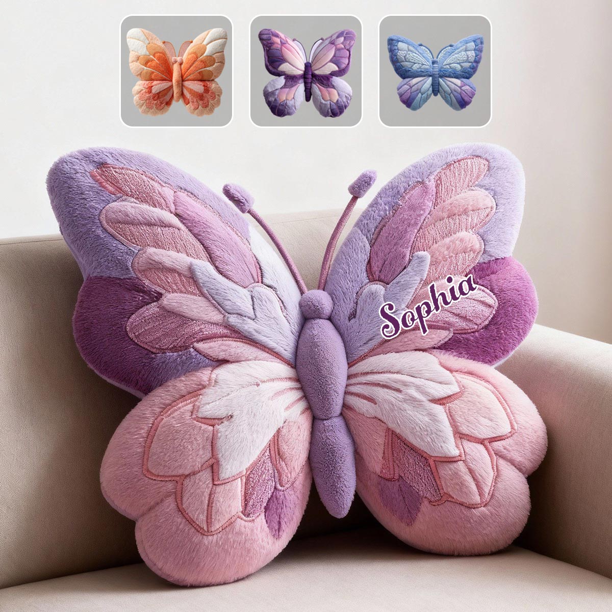 Personalized Beautiful Butterfly Shaped Pillow