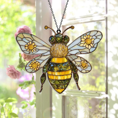 Sunflower Bee Acrylic Window Hanging