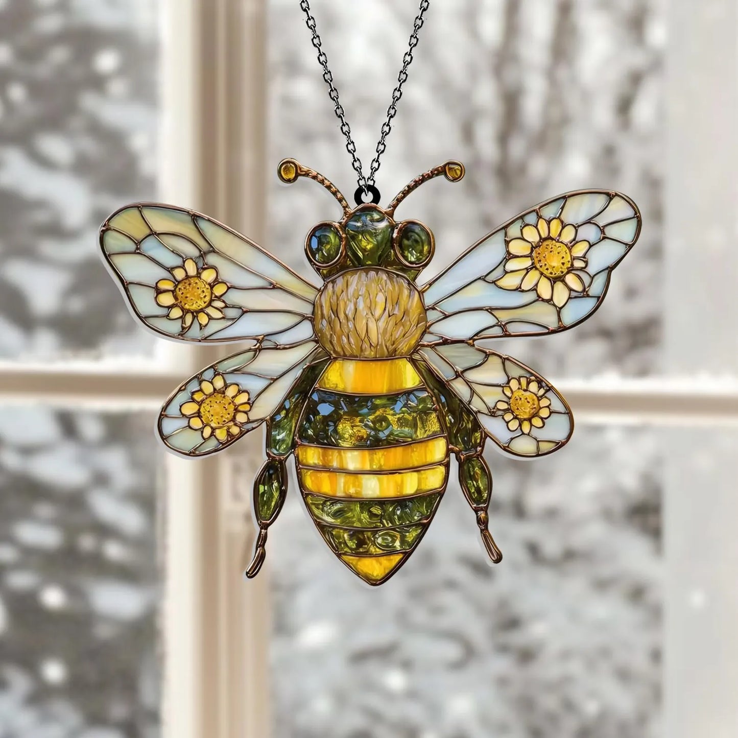 Sunflower Bee Acrylic Window Hanging