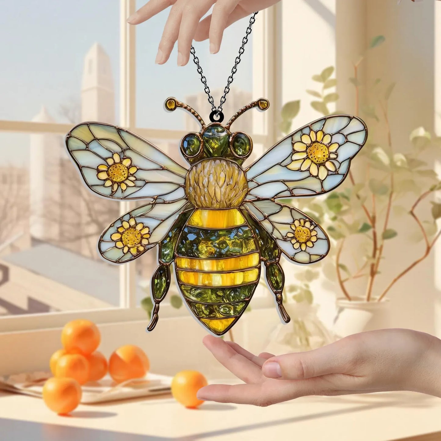 Sunflower Bee Acrylic Window Hanging