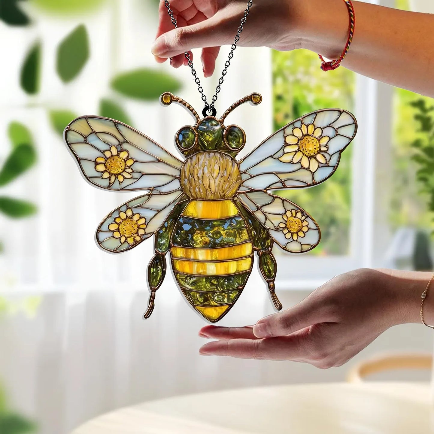 Sunflower Bee Acrylic Window Hanging