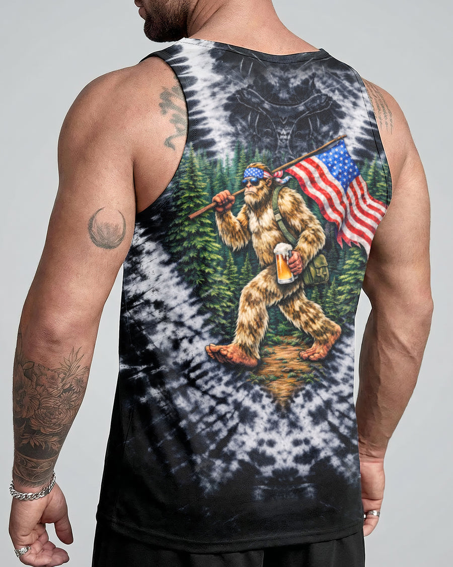 BIGFOOT WITH FLAG SWIRL ALL OVER PRINT SHIRT