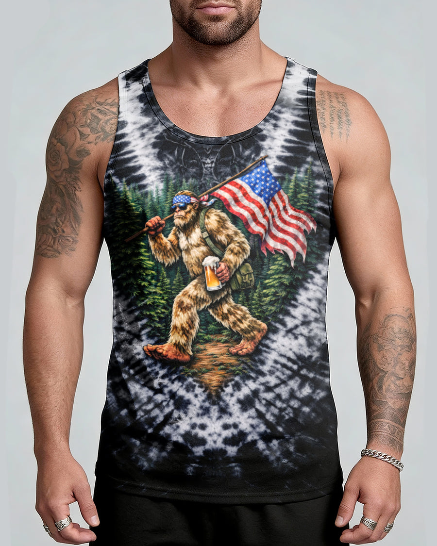 BIGFOOT WITH FLAG SWIRL ALL OVER PRINT SHIRT