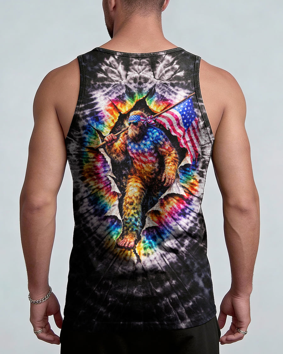 BIGFOOT WITH FLAG SWIRL ALL OVER PRINT SHIRT