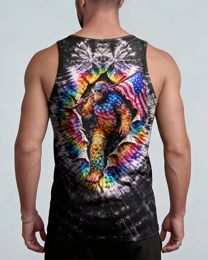 BIGFOOT WITH FLAG SWIRL ALL OVER PRINT SHIRT