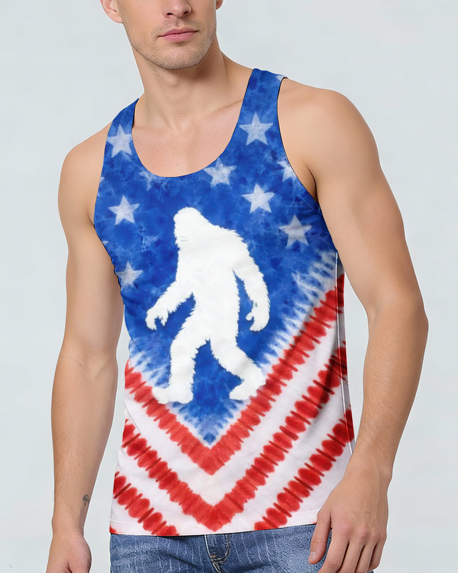 BIGFOOT FLAG RED WHITE & BLUE SWIRL ALL OVER PRINT SHIRT
