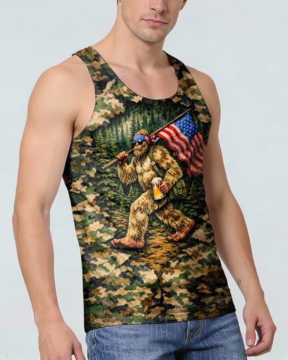 BIGFOOT WITH FLAG CAMOUFLAGE ALL OVER PRINT SHIRT