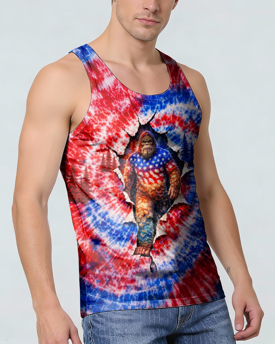 BIGFOOT RED WHITE AND BLUE SWIRL ALL OVER PRINT SHIRT