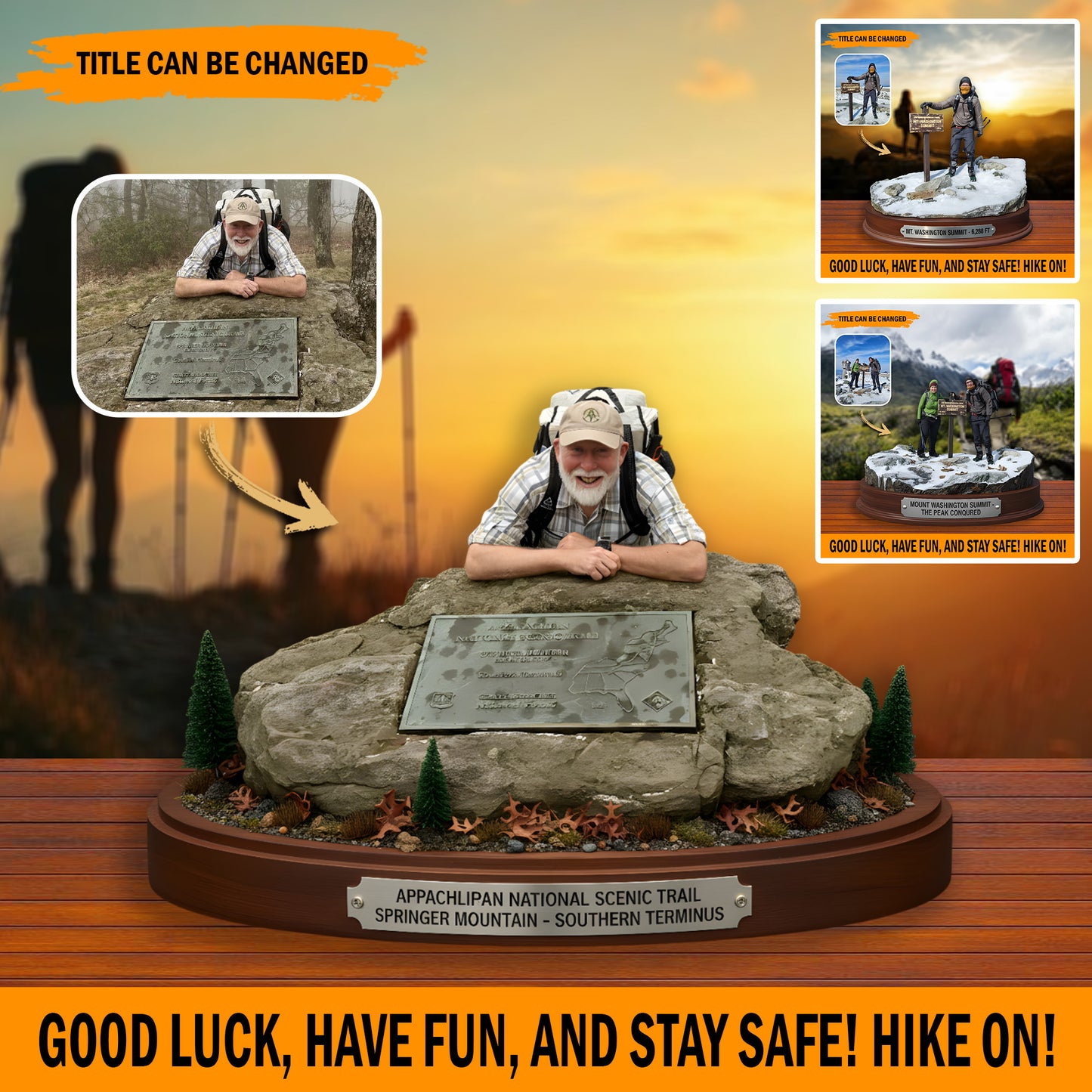 Hiking, Camping, Backpacking, Outdoor – Personalized Photo Acrylic Plaque