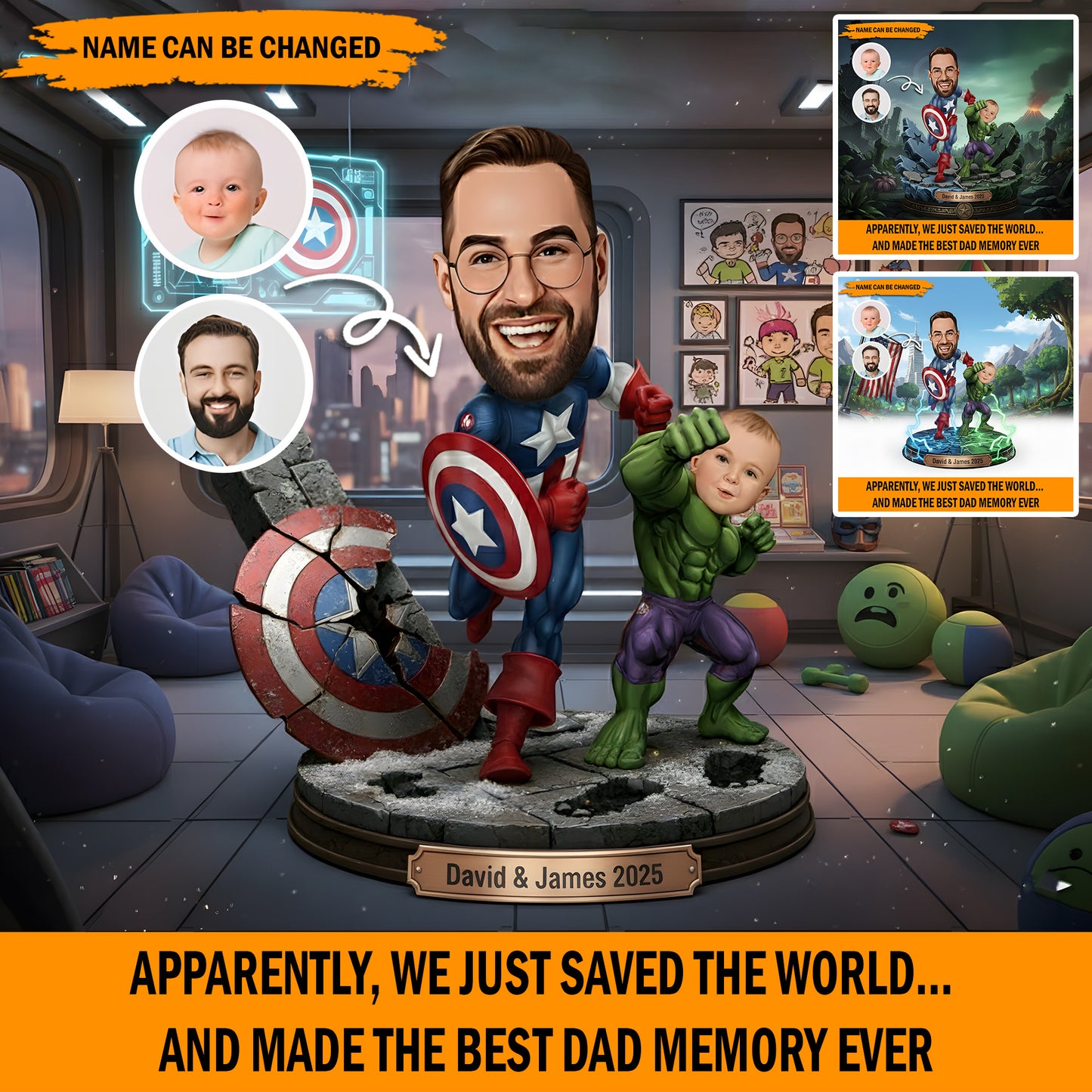 Dadventures – Personalized Funny Dad & Son Acrylic Plaque