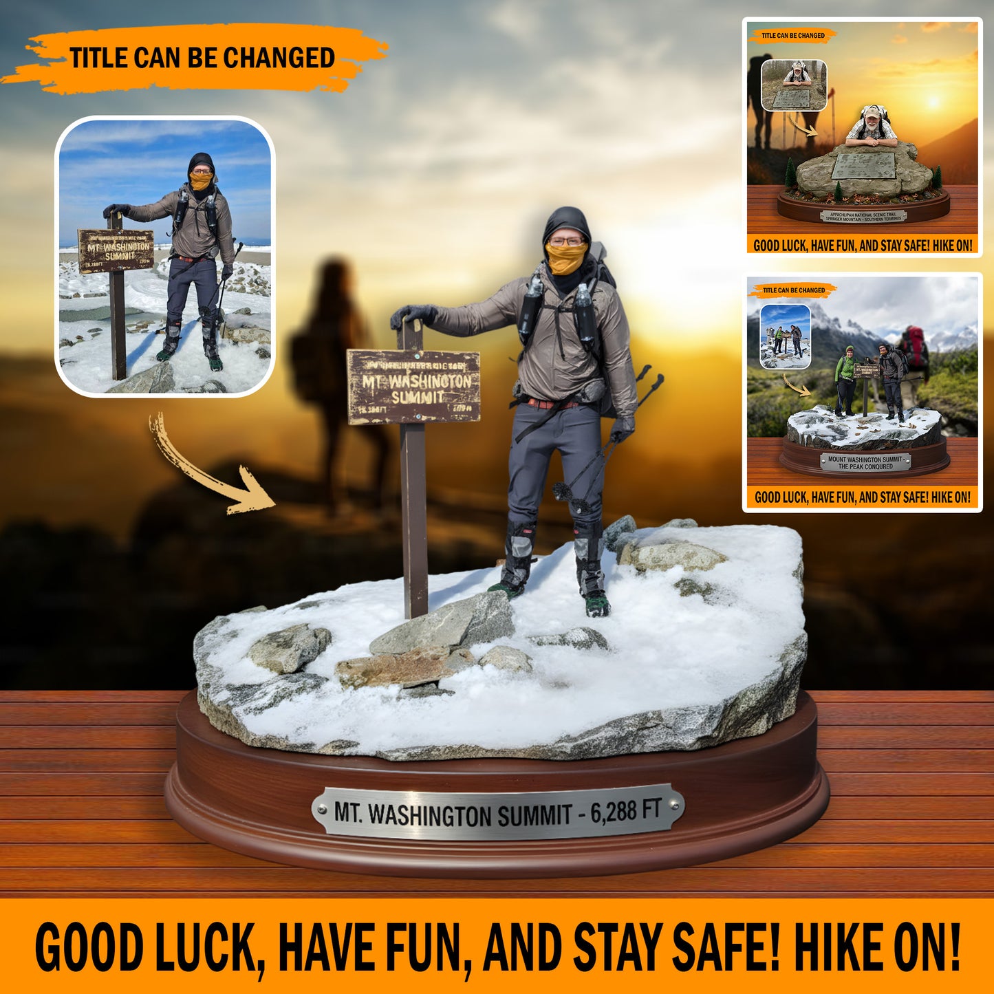 Hiking, Camping, Backpacking, Outdoor – Personalized Photo Acrylic Plaque