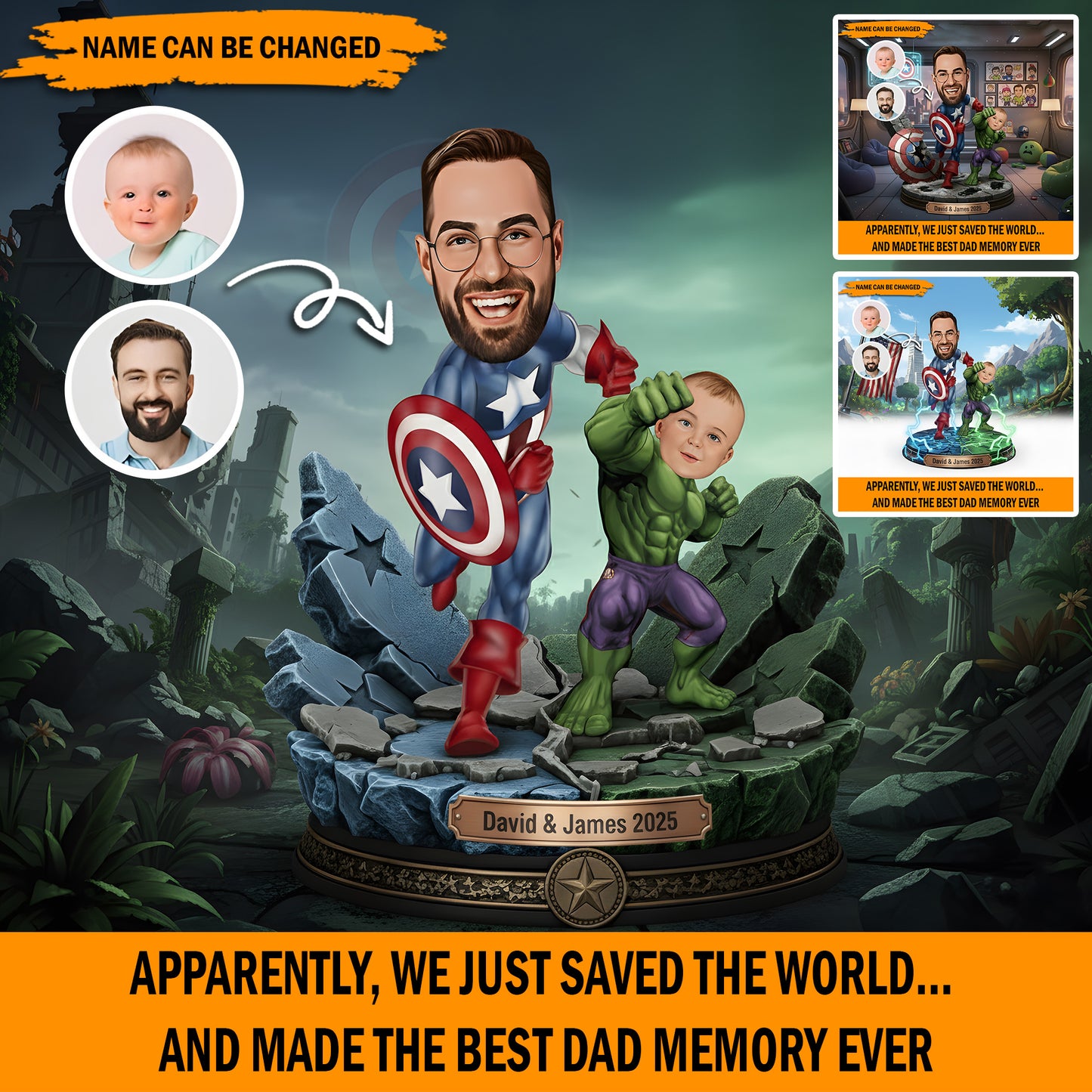 Dadventures – Personalized Funny Dad & Son Acrylic Plaque