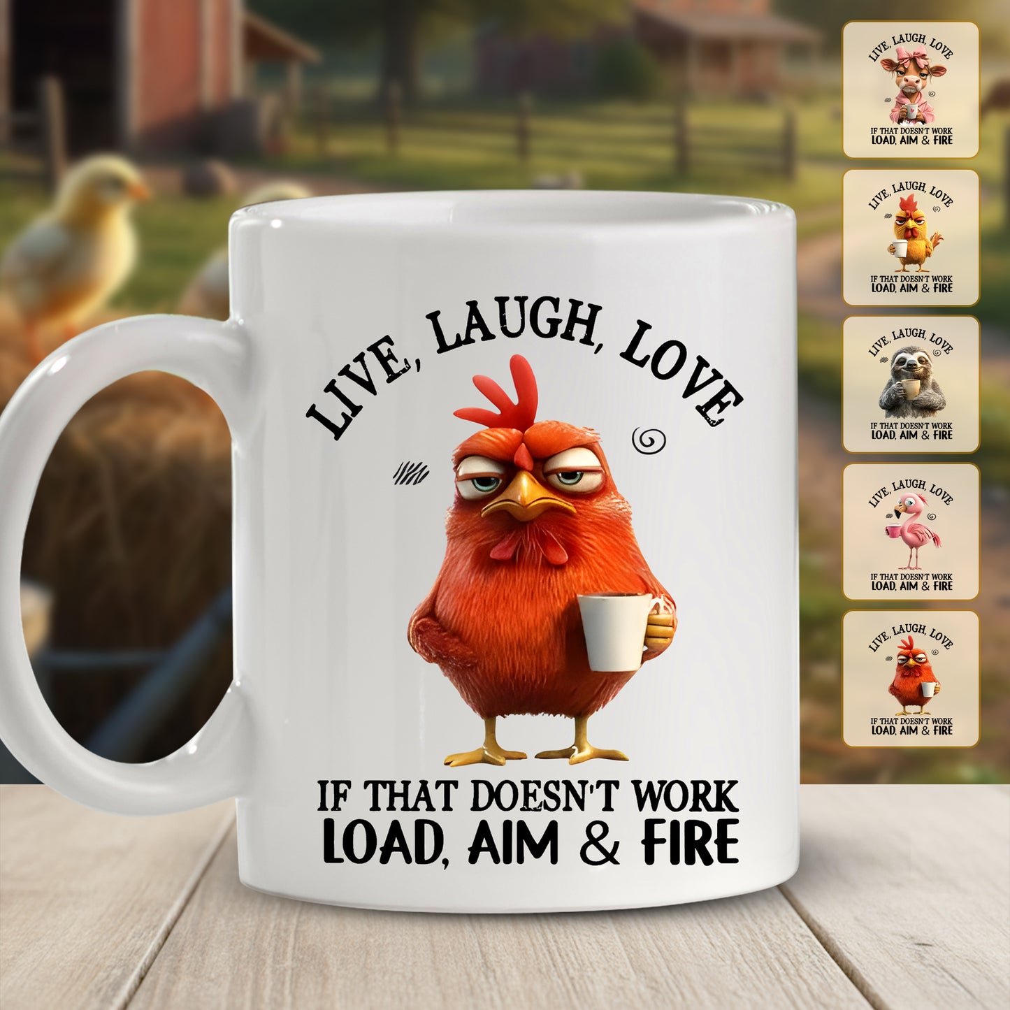 Live, Laugh, Love Animal Funny - Personalized Funny Mug