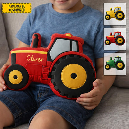 Personalized Cozy Tractor Shaped Pillow