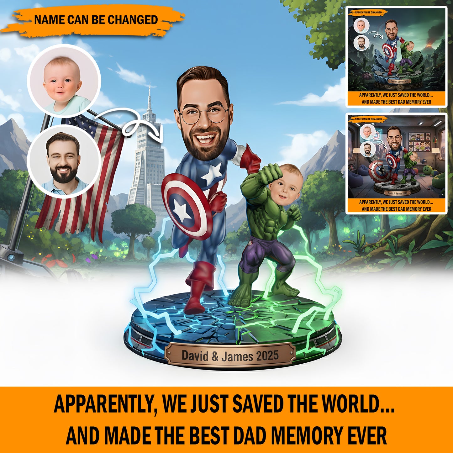 Dadventures – Personalized Funny Dad & Son Acrylic Plaque