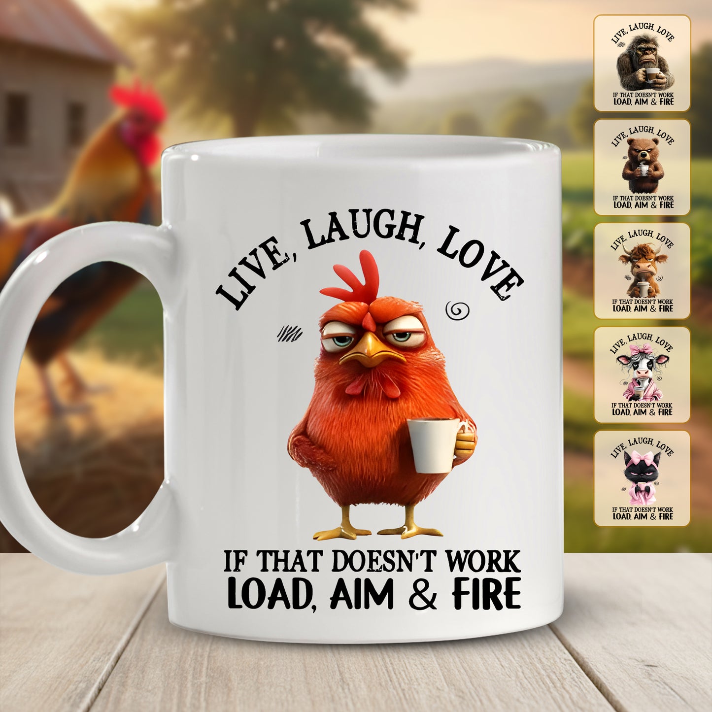 Live, Laugh, Love Animal Funny - Personalized Funny Mug