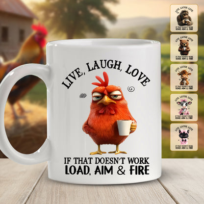 Live, Laugh, Love Animal Funny - Personalized Funny Mug