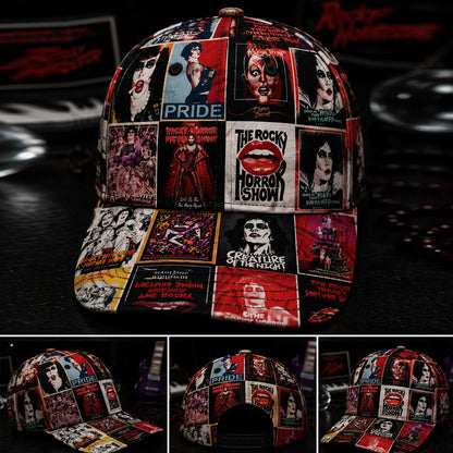 Rocky Horror Picture Show Vintage Poster Collage Classic Cap