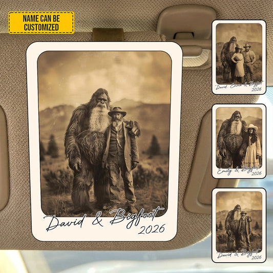 Personalized Bigfoot Photo Car Visor Clip – Bigfoot Saw Me But Nobody Believes Him