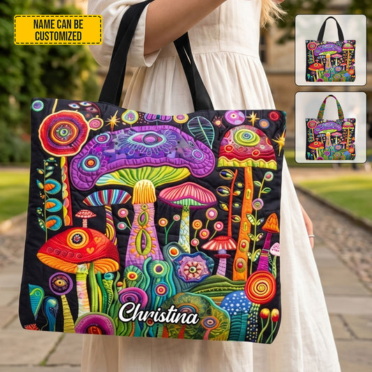 Personalized Psychedelic Mushroom Tote Bag