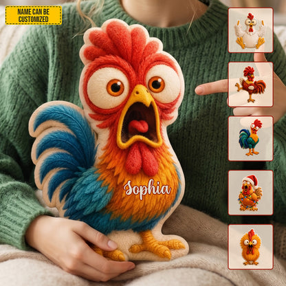 Funny Chicken - Personalized Chicken Shaped Pillow