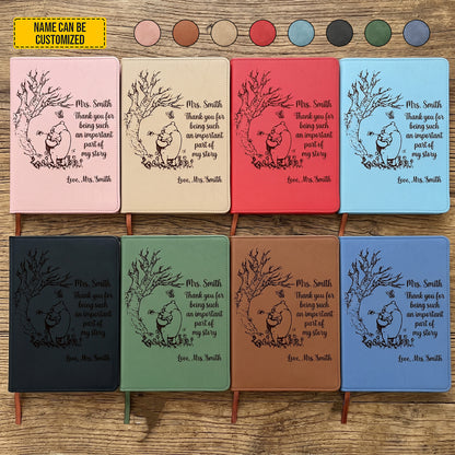 Personalized Thank You Teacher Leather Journal
