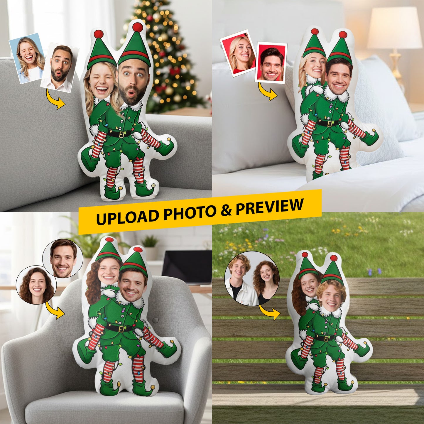 Merry Mischief Couple – Personalized Funny Shape Pillow