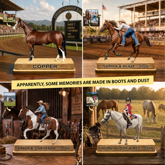 Together in Every Stride – Personalized Horse Wood Plaque