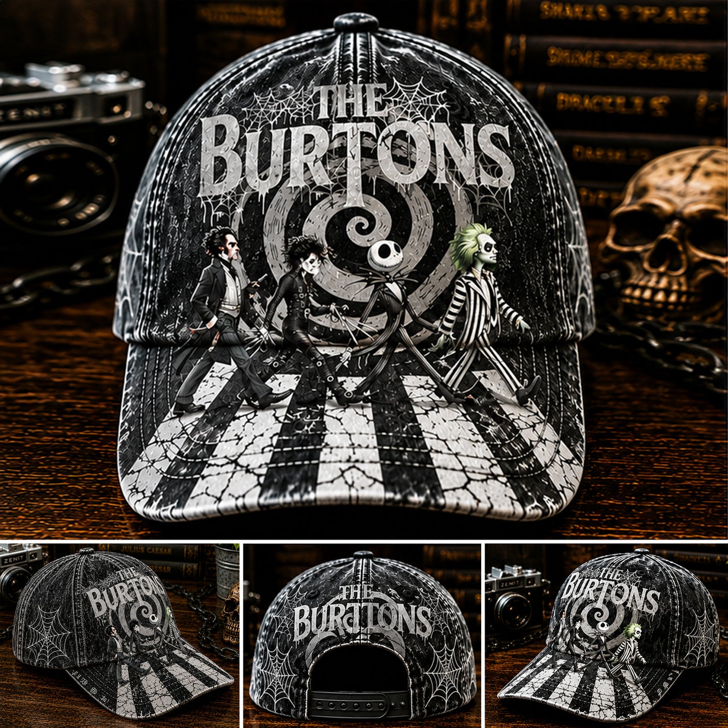 Gothic Halloween Character Collage Classic Cap
